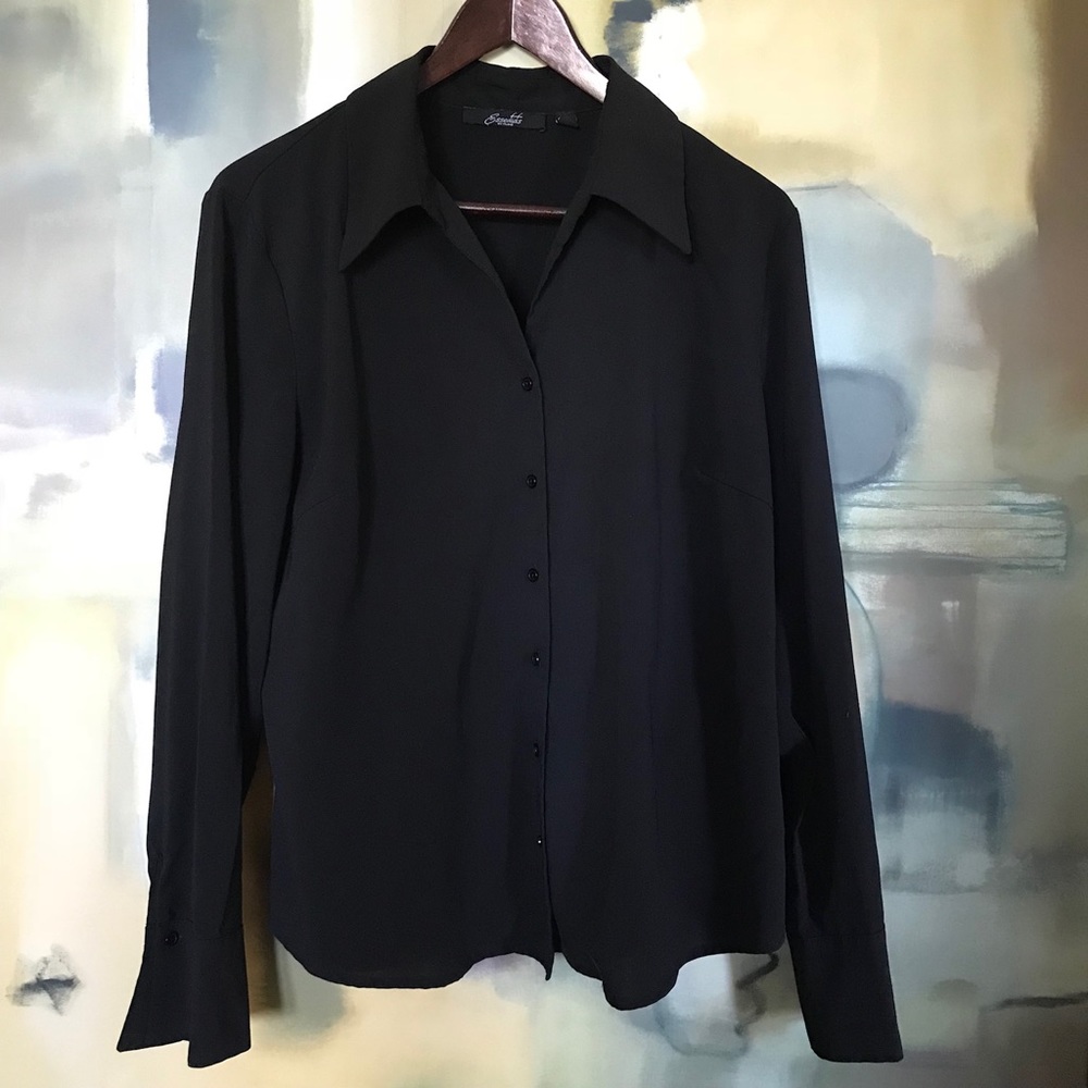 Essentials dress shirt, black, size large